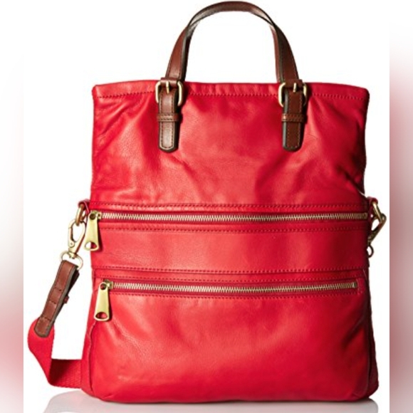 Fossil Handbags - Fossil Explorer Fold over Tote Bag, Red